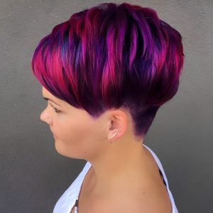 Deep Violet Undercut with Magenta Highlights