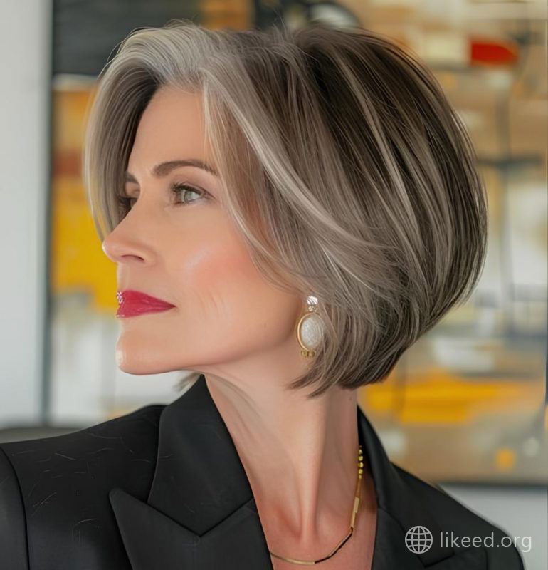 Elegant Bob with a Side Profile
