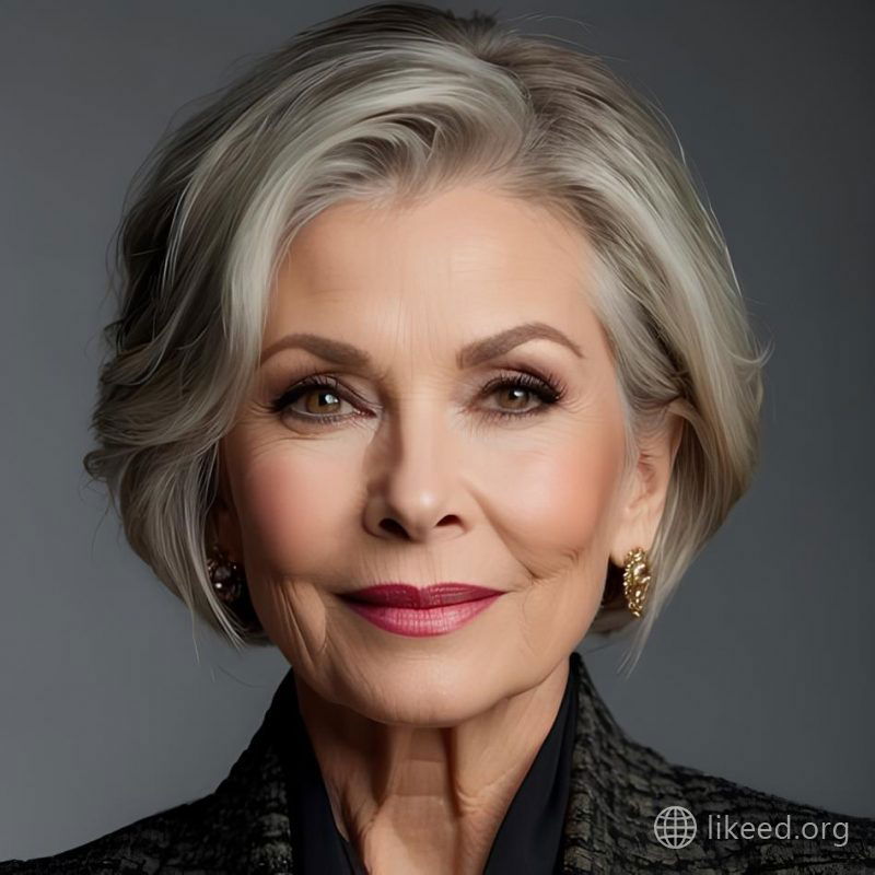 Graceful Maturity in Short Bob Hairstyle