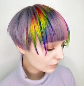 Prism Strands in a Lavender Bob