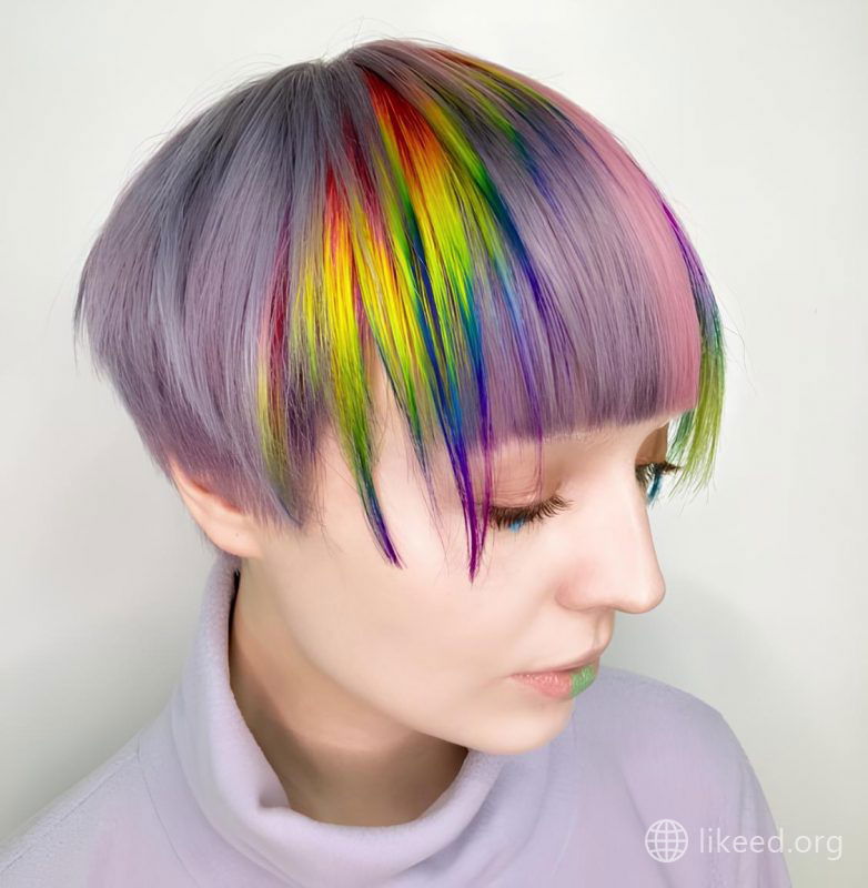Prism Strands in a Lavender Bob