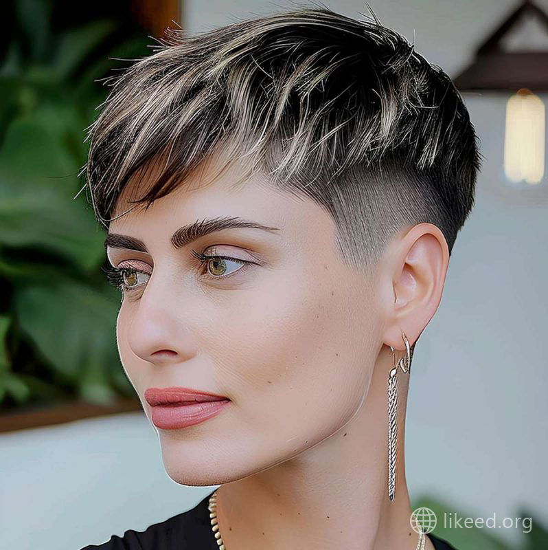 Bold Undercut Pixie with Sharp Lines