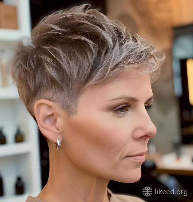 Chic Silver Pixie with Textured Layers