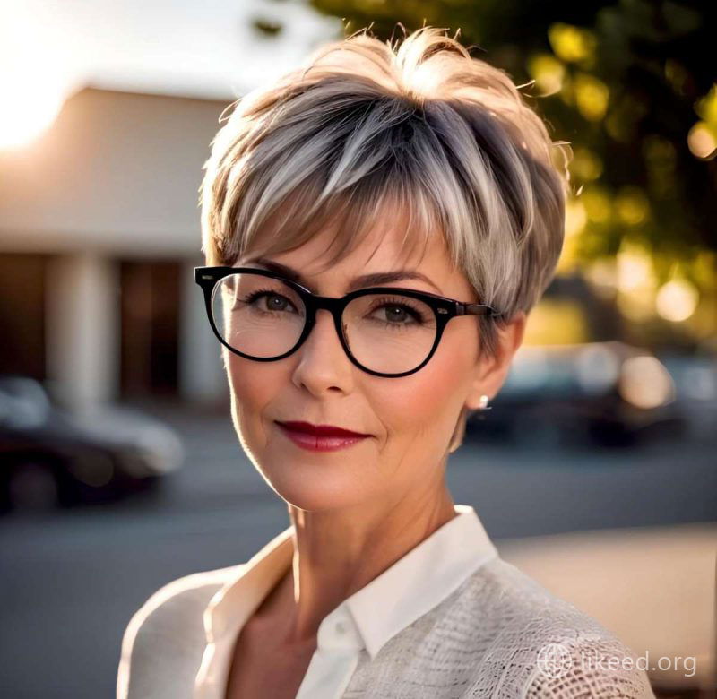 Edgy Pixie with Soft Highlights