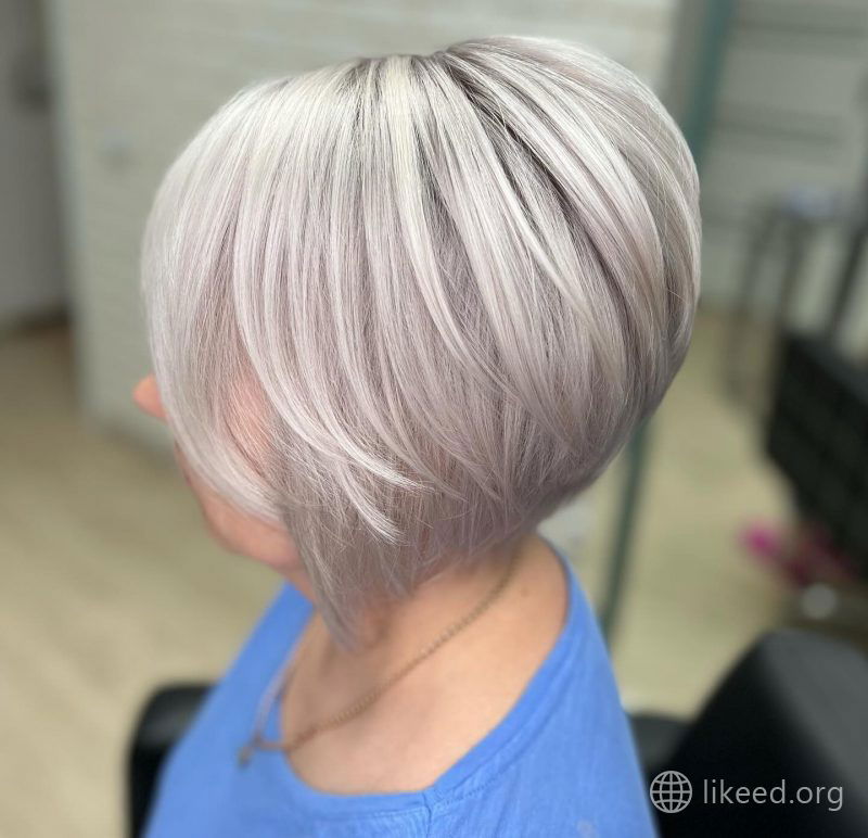 Icy Blonde Bob with Subtle Volume