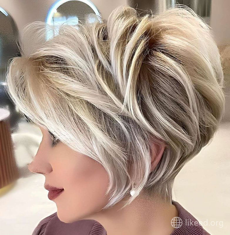 Layered Bob with Natural Highlights