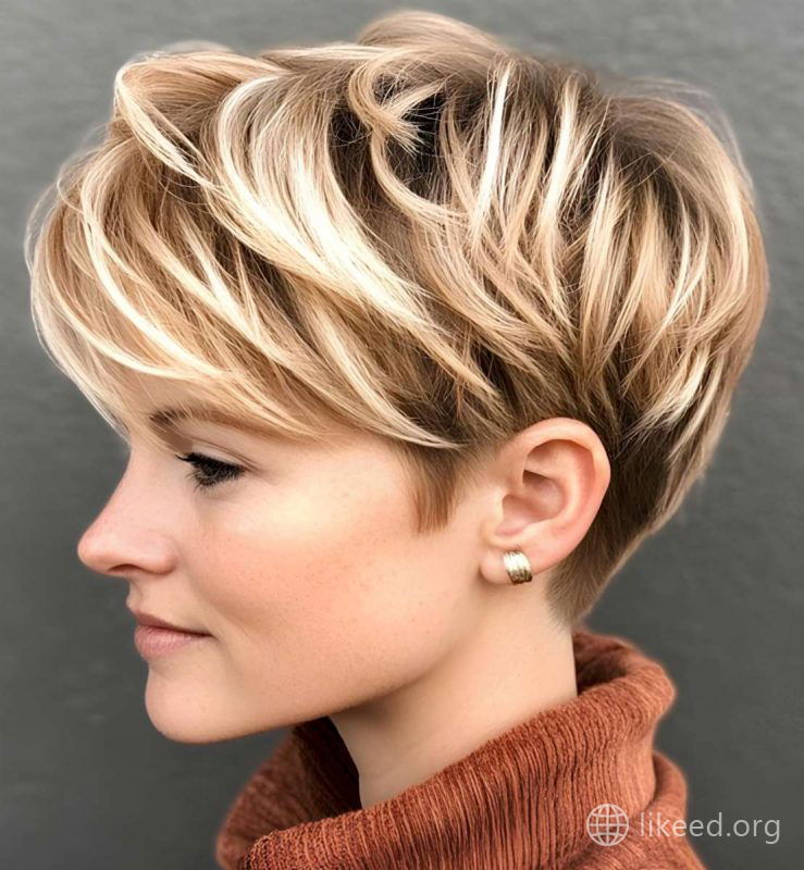 Side-Swept Short Pixie