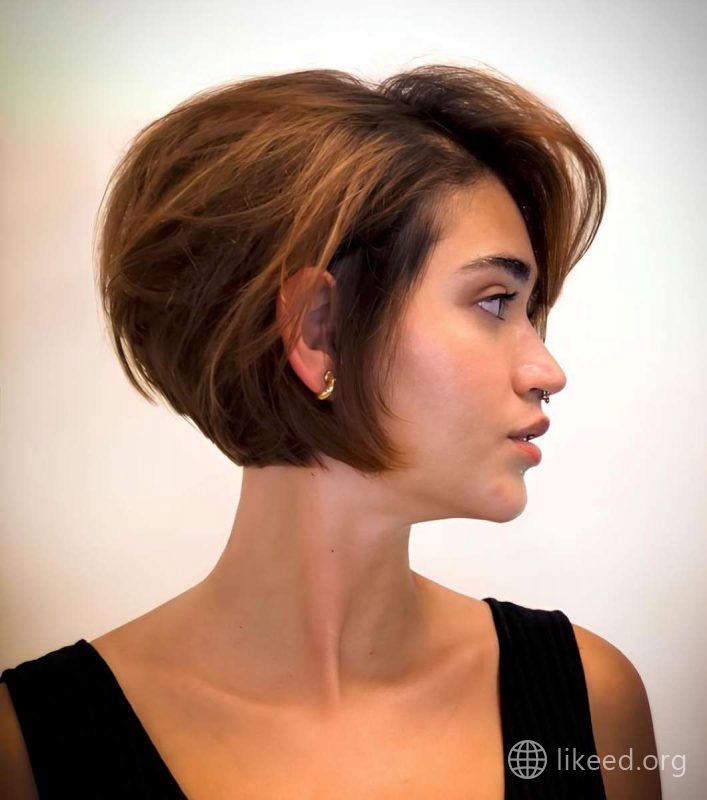 Tousled Short Bob with Auburn Hues