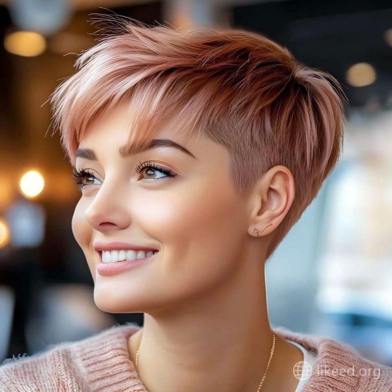 Chic Rose Gold Undercut Pixie