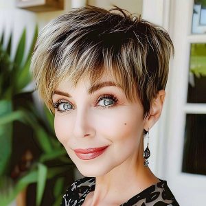 Dimensional Blonde Layered Pixie