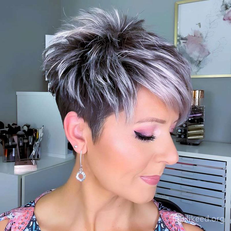Edgy Feathered Pixie Cut