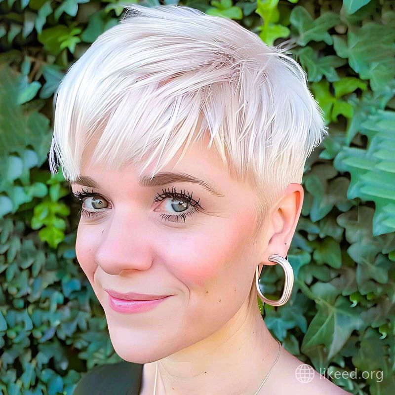 Platinum Blonde Pixie Cut