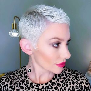 Precision & Confidence: Platinum Pixie Side Profile