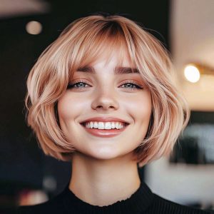 Short Bob with Curtain Bangs