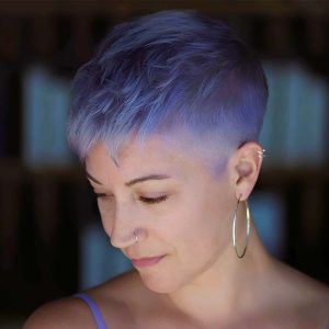 Soft Lavender Buzzed Pixie