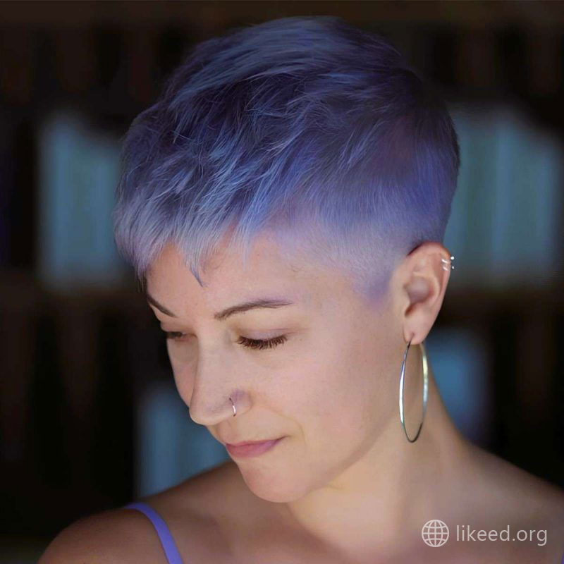 Soft Lavender Buzzed Pixie