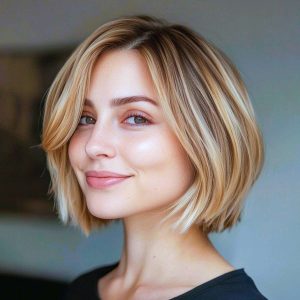 Soft Layered Honey Blonde Bob