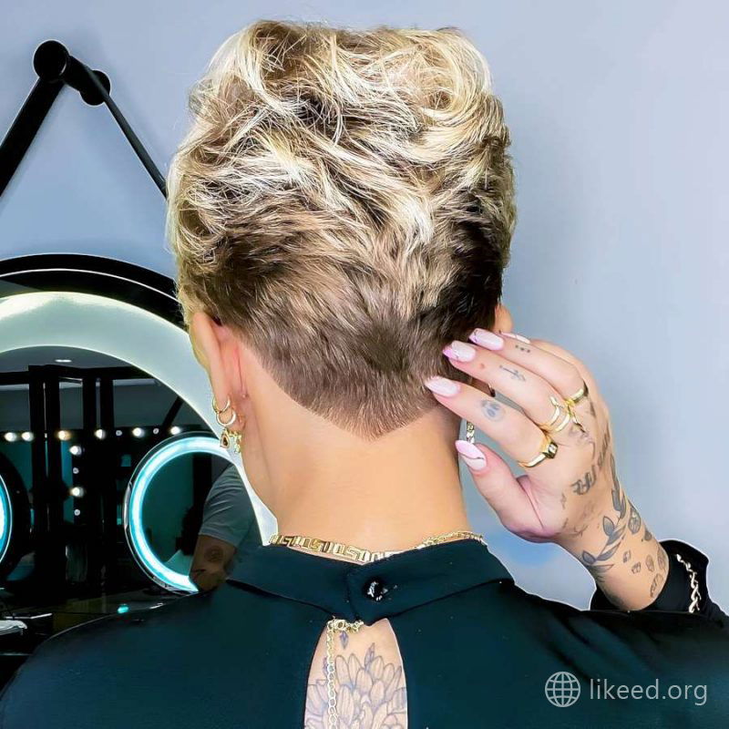 Tapered Pixie Cut with Undercut Detail