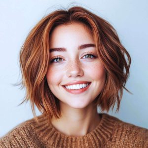 Textured Auburn Bob