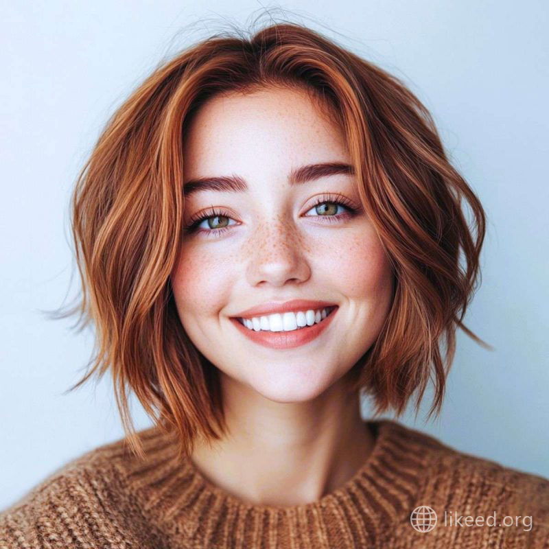 Textured Auburn Bob