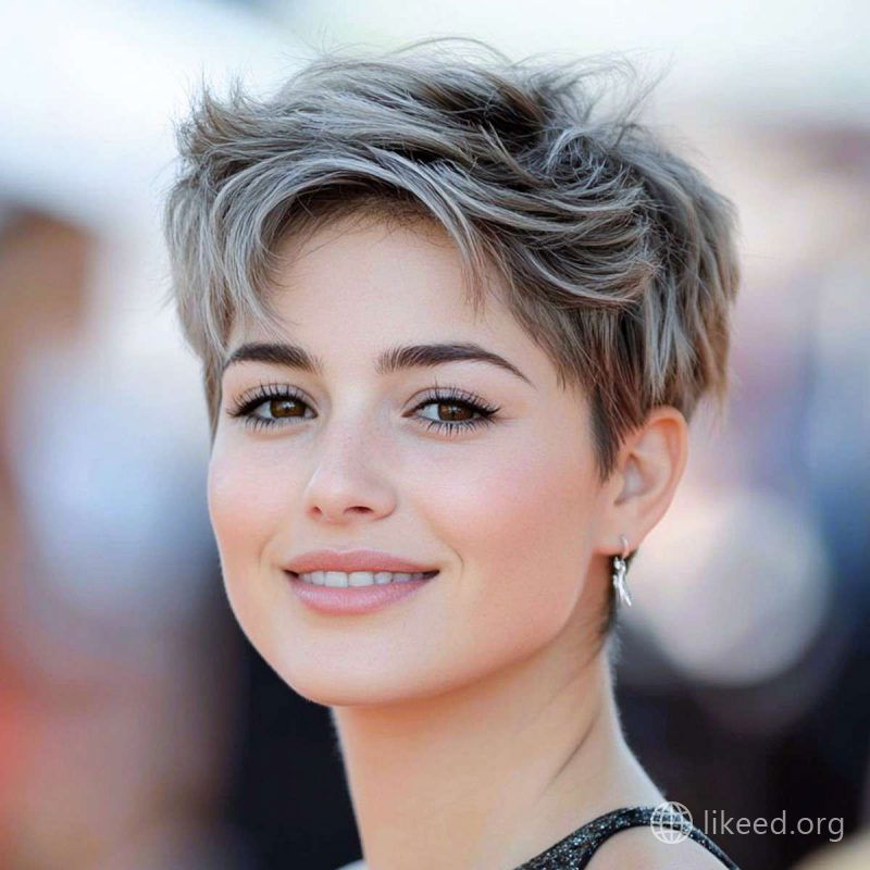 Textured Silver Pixie Cut for a Sophisticated Edge
