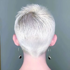 The Perfect Nape: Rear View of a Platinum Masterpiece