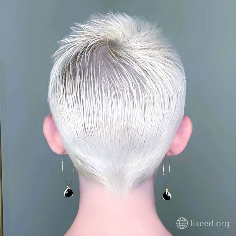 The Perfect Nape: Rear View of a Platinum Masterpiece