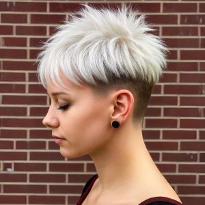 Ash Blonde Sleek Pixie with Sculpted Side Flow