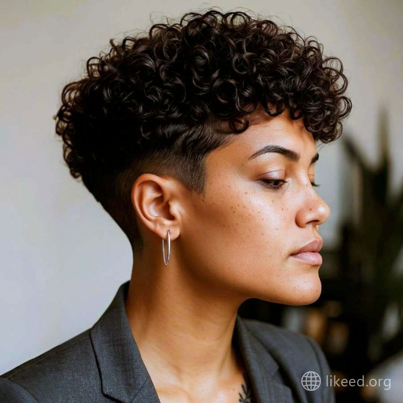 Bold and Beautiful: Tapered Undercut with Defined Natural Curls