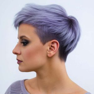 Choppy Blonde Pixie with Feathered Fringe