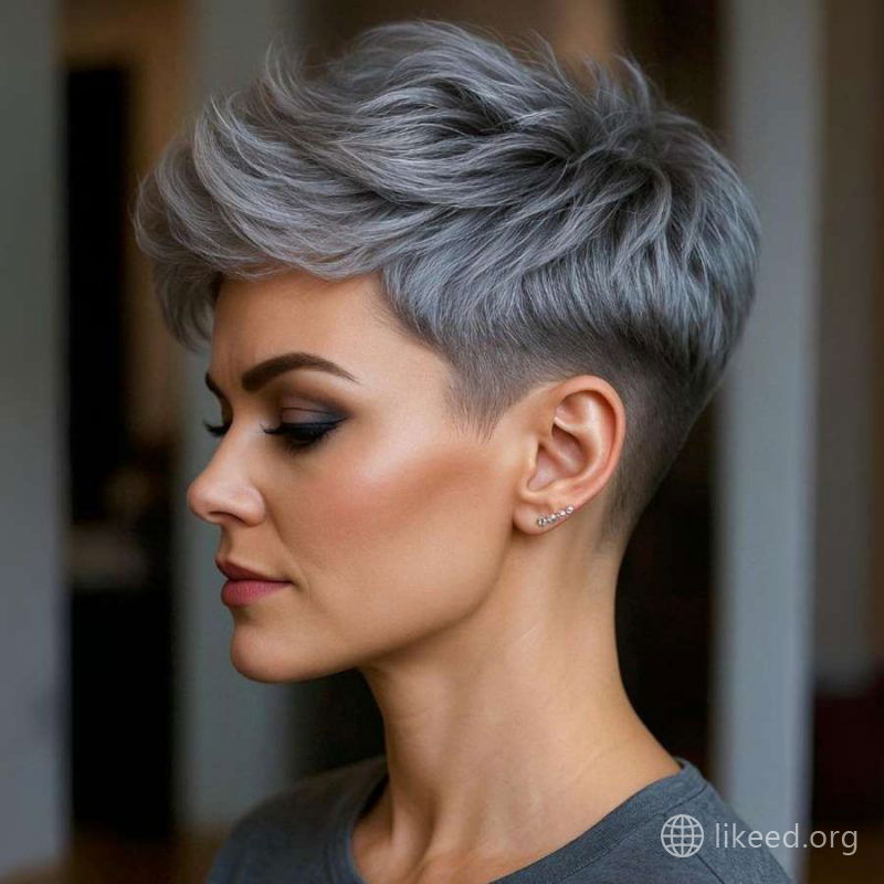 Elegant Steel Pixie with Voluminous Texture