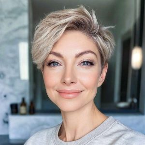 Feathered Blonde Pixie with Volume – A Chic Everyday Favorite