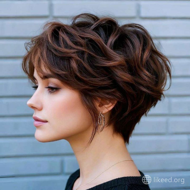 Modern Elegance: Tousled Short Bob with Soft Waves