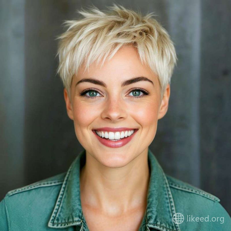 Playful Textured Pixie with Platinum Spark