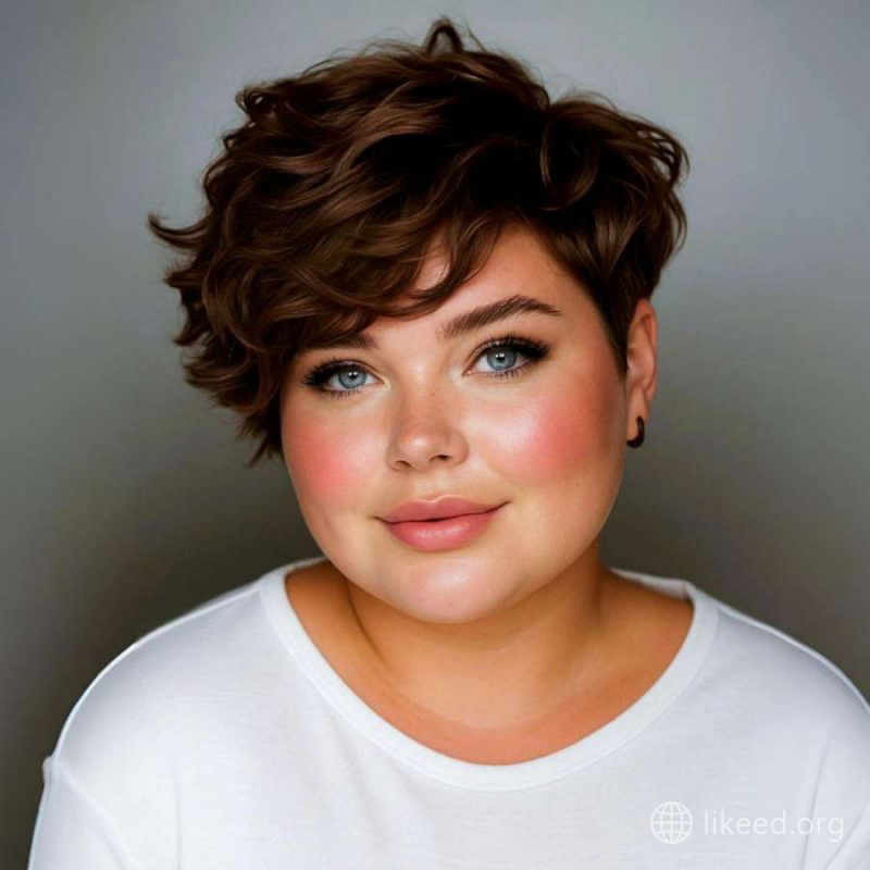 Playful Volume: Side-Swept Textured Pixie with Fluffy Waves