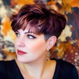 Plum Perfection: Soft Undercut with Voluminous Curls