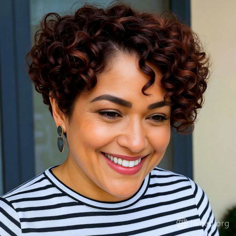 Polished Tapered Curls with Rich Chestnut Hue