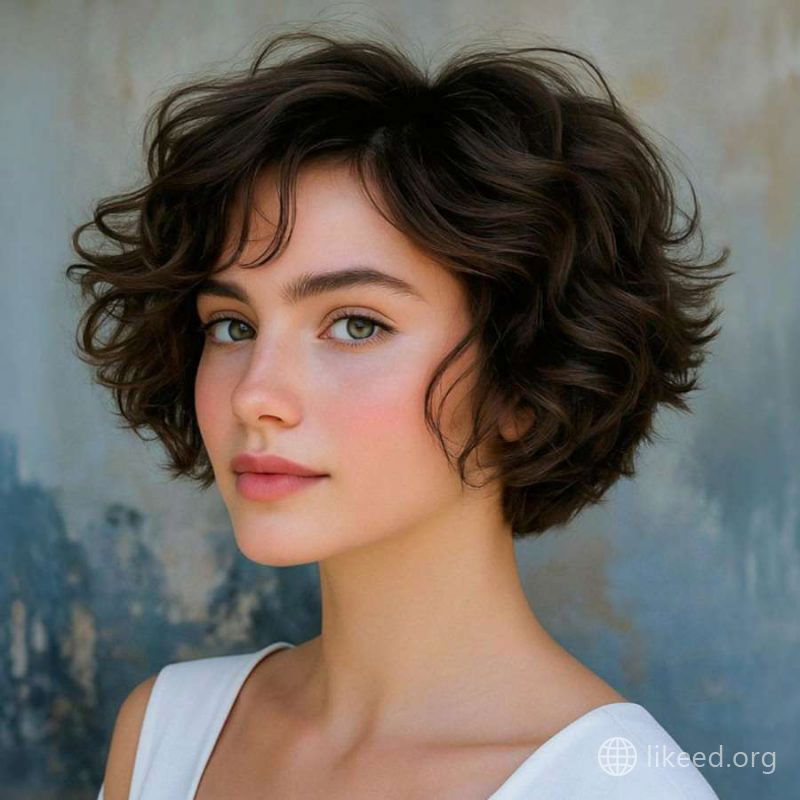 Romantic Layers: Softly Tousled Wavy Bob with Natural Movement