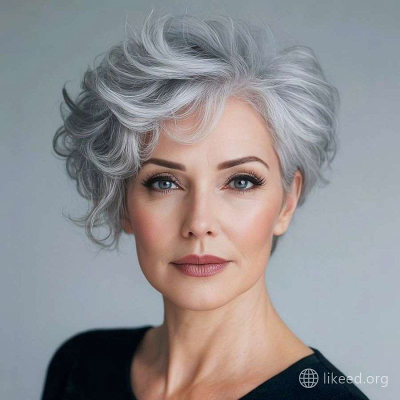 Silver Curly Volume Bob – Empowering, Elegant, and Full of Character